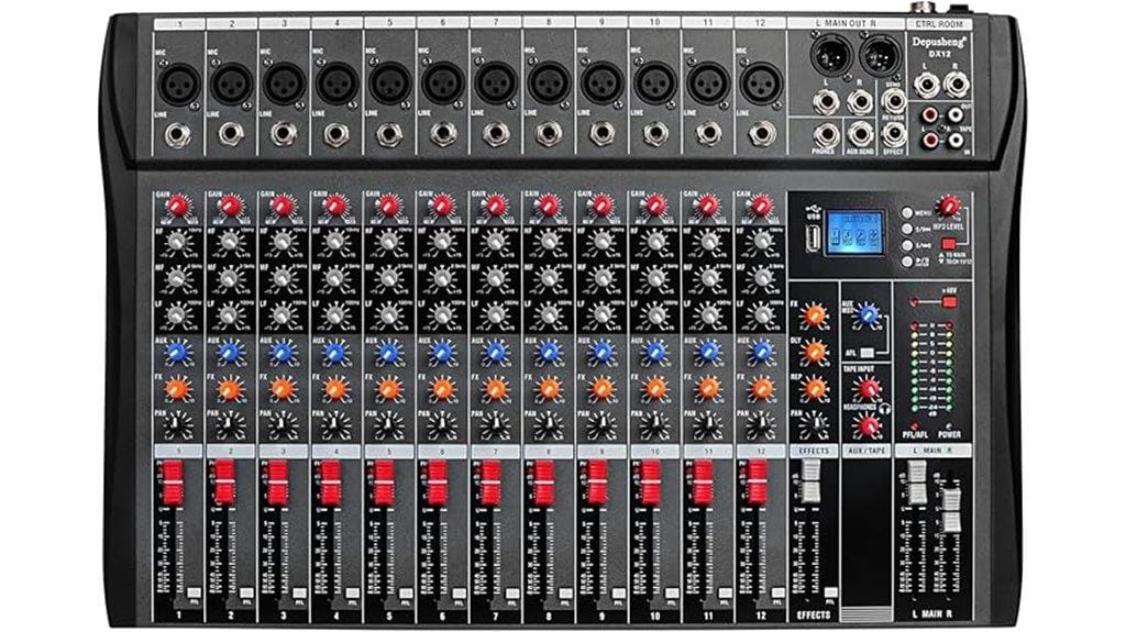 12 channel audio mixer controller