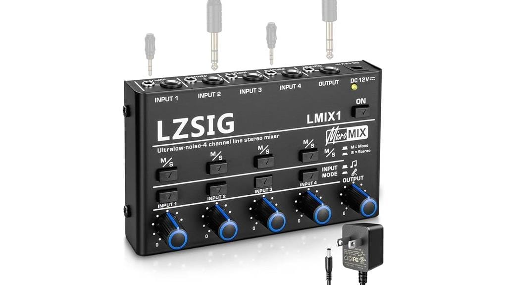 4 channel stereo line mixer