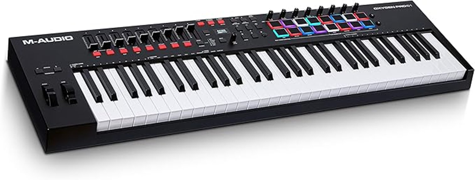 61 key midi keyboard controller