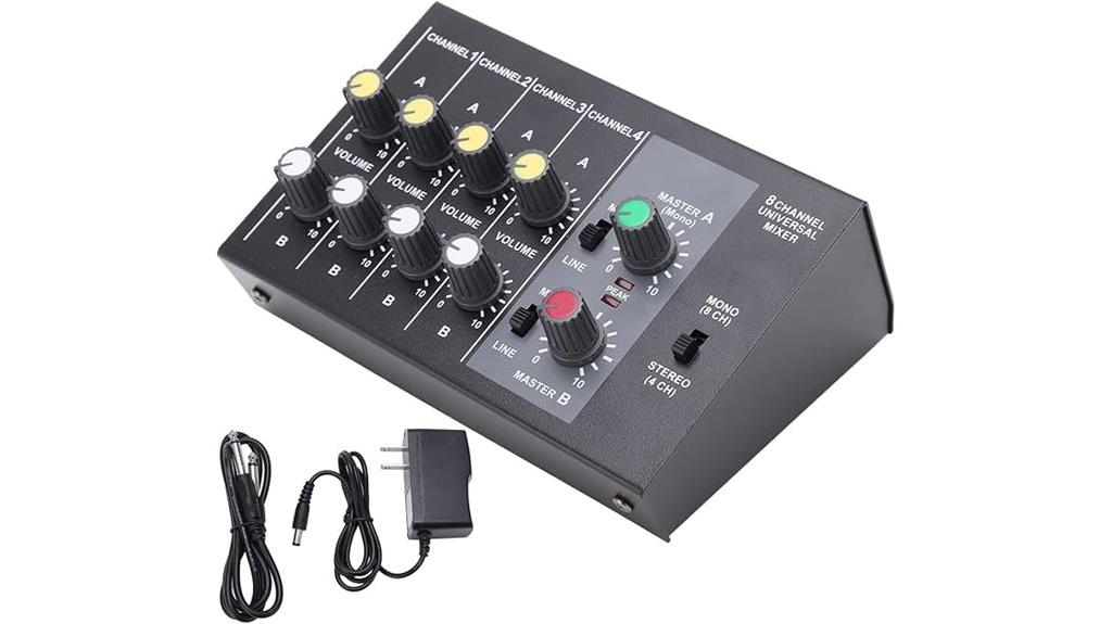 8 channel audio mixer