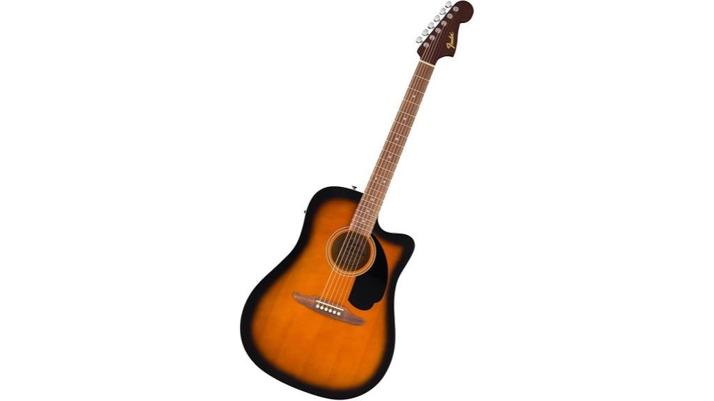 acoustic guitar with tuner
