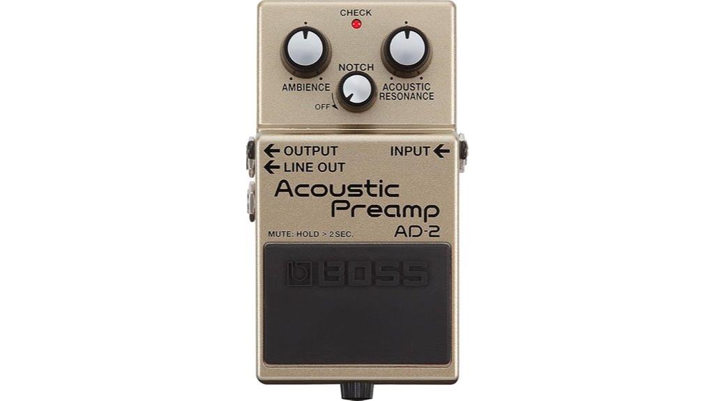 acoustic preamp pedal features