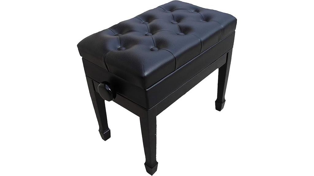adjustable leather piano bench