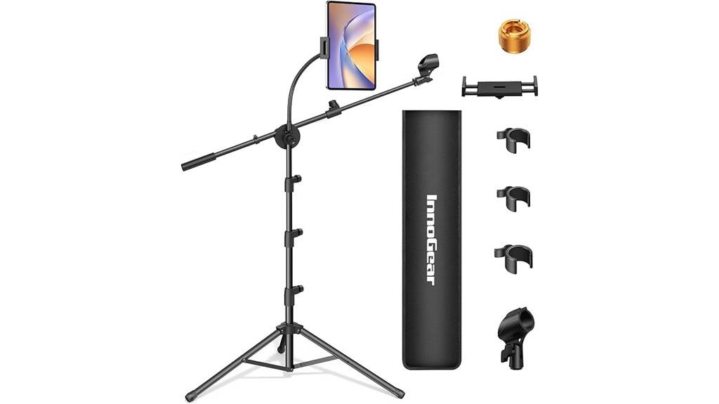 adjustable microphone stand with holder