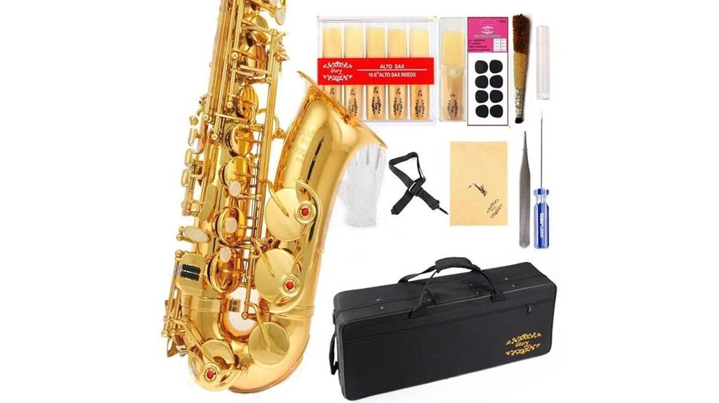 alto saxophone with accessories