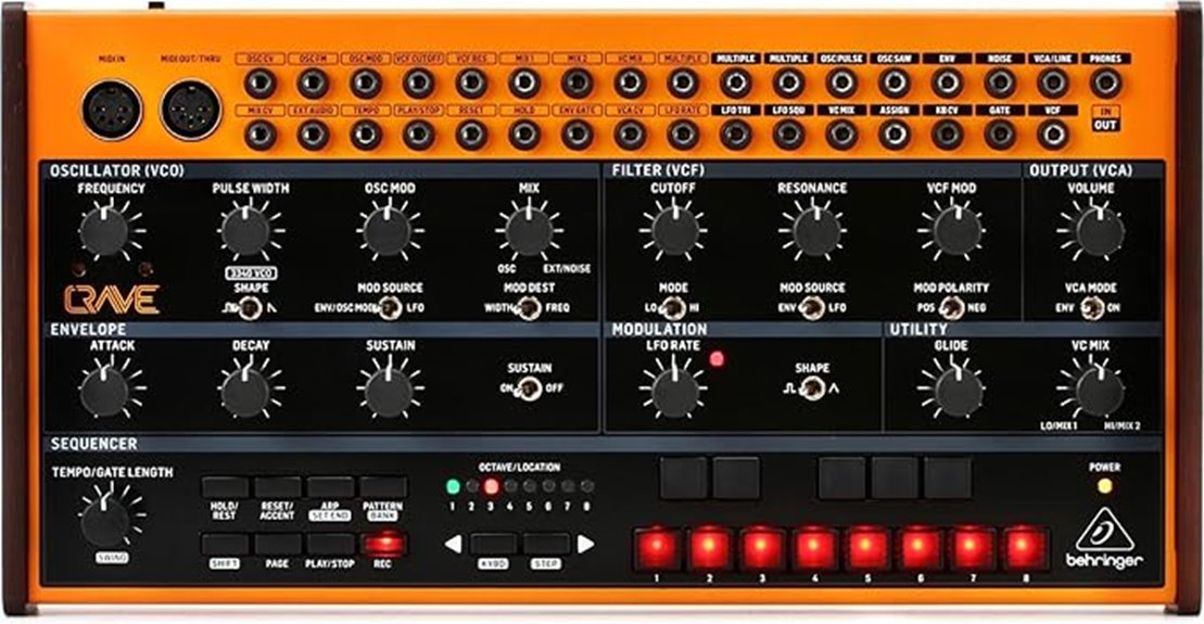 analog synthesizer with sequencer