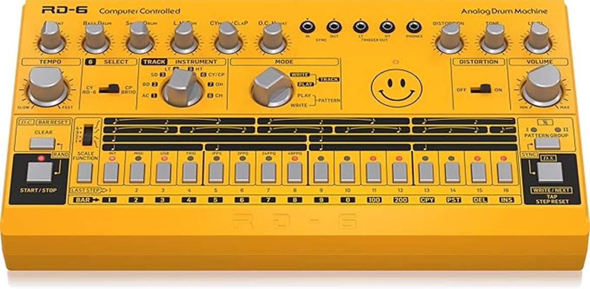analog yellow drum machine