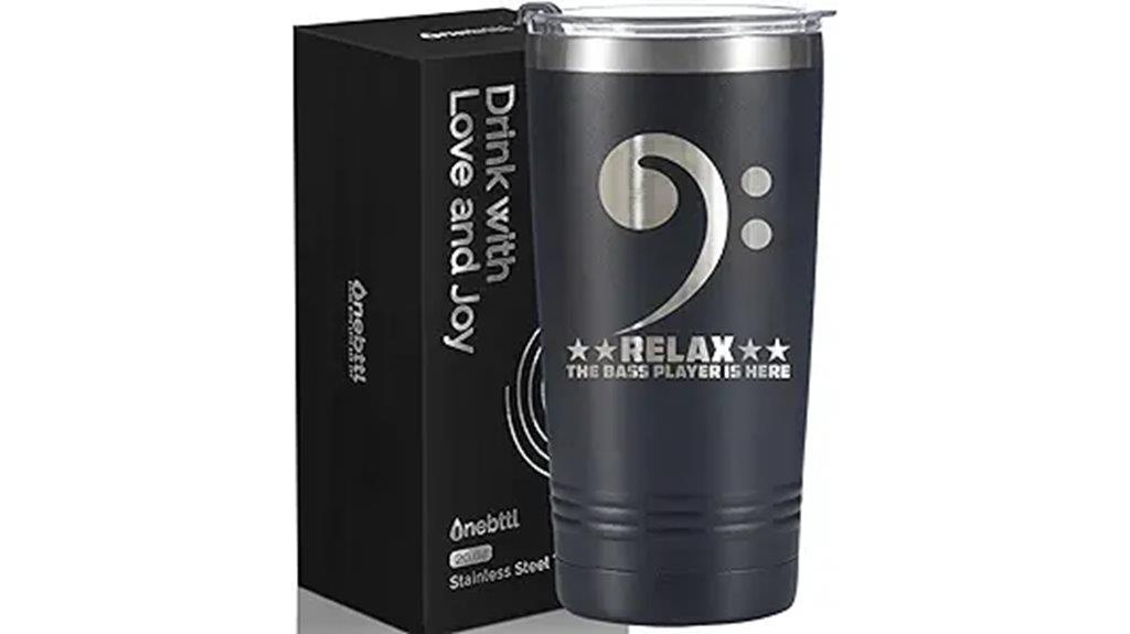 bassist themed insulated tumbler