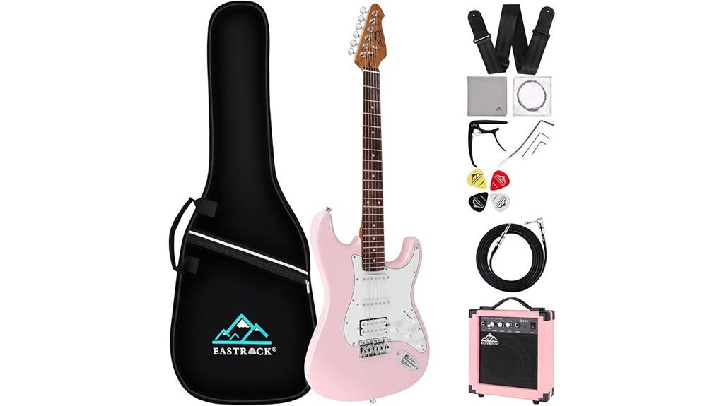 beginner friendly pink electric guitar