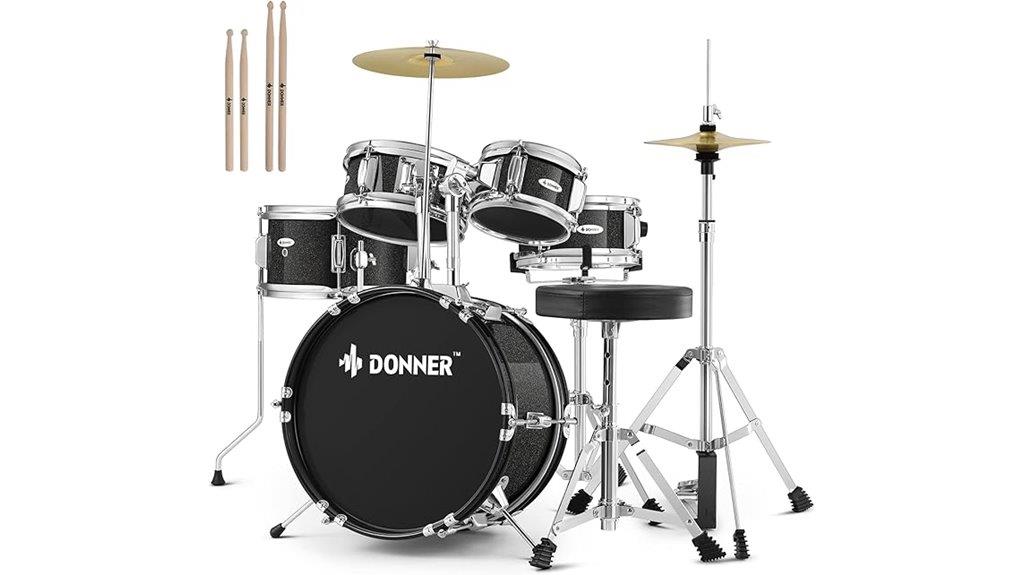beginner s metallic black drum kit