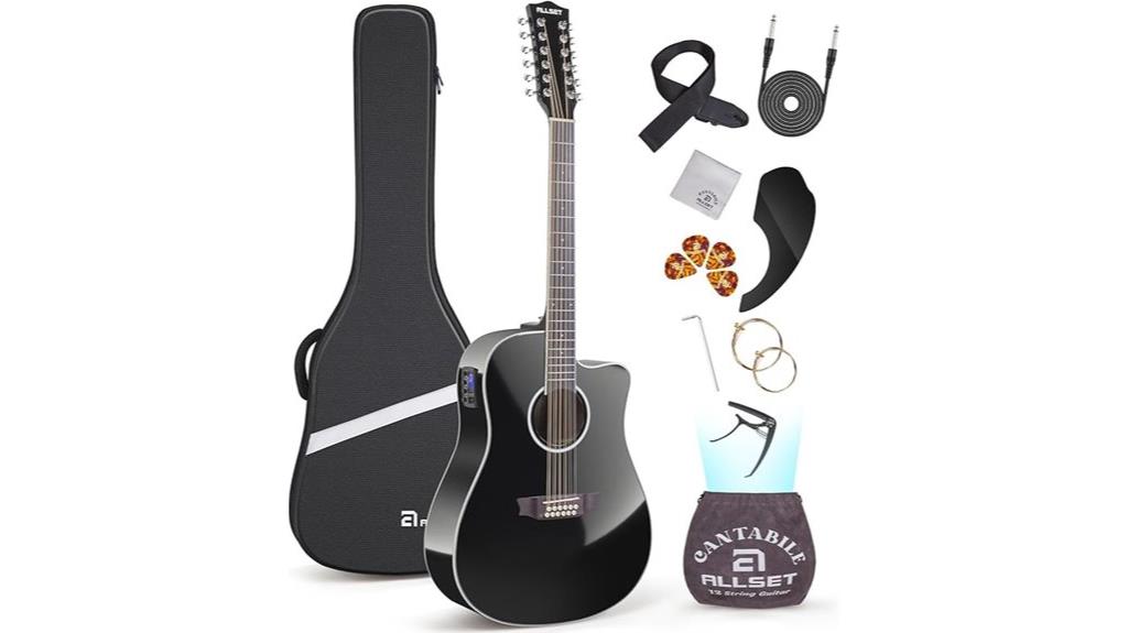 black acoustic electric guitar