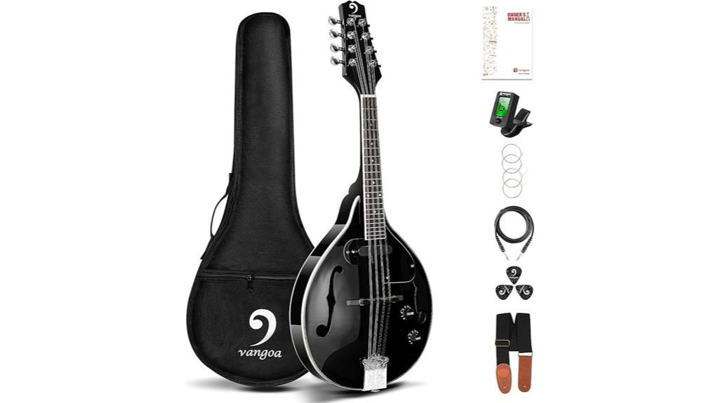 black acoustic electric mandolin