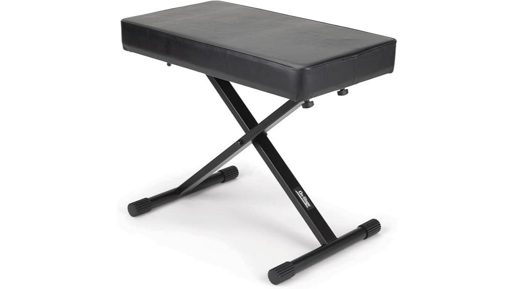 black bench for performers