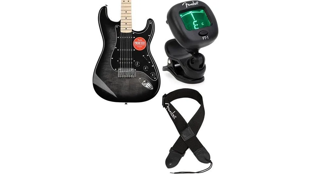 black burst stratocaster guitar