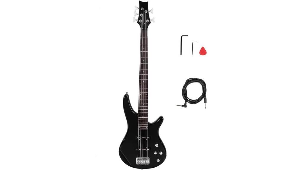 black electric bass guitar