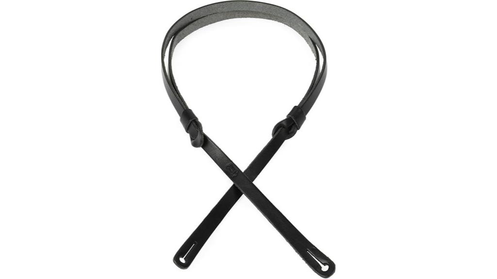 black mandolin strap leather