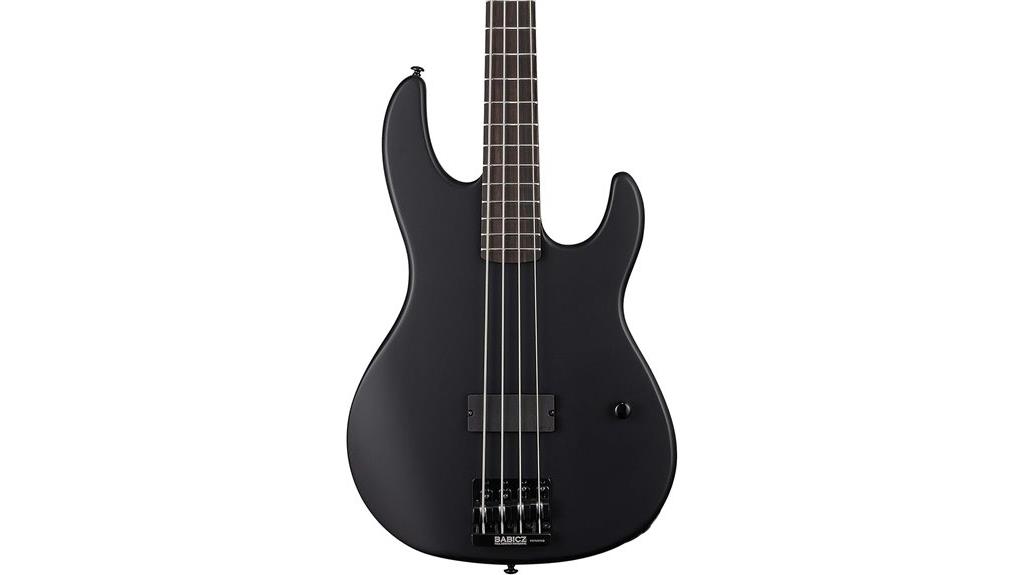 black satin bass guitar