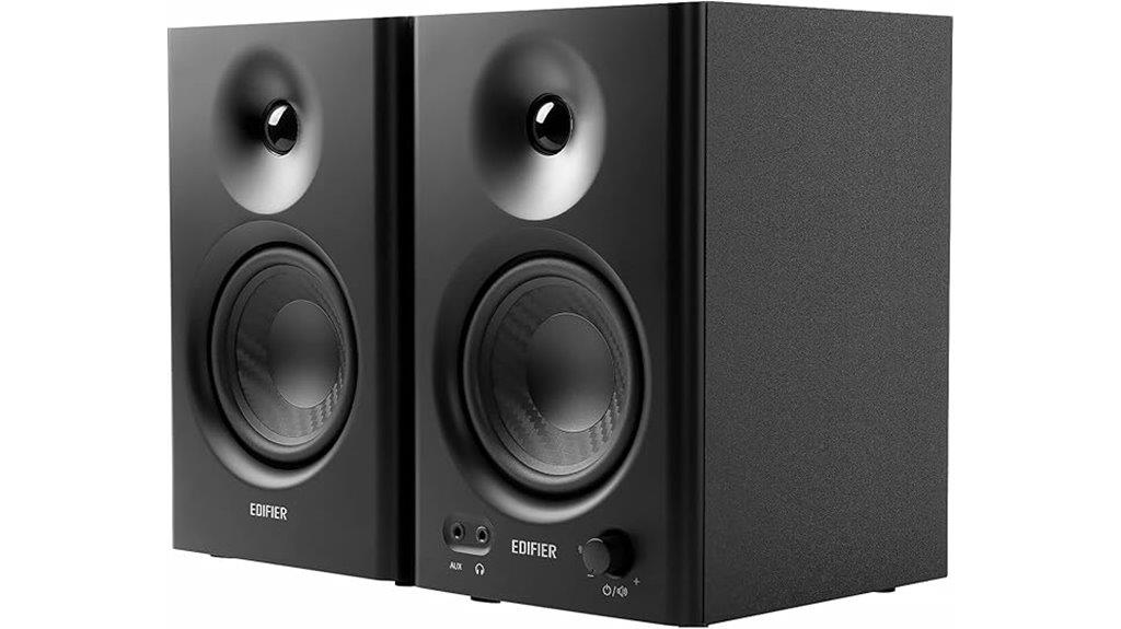 black studio monitor speakers