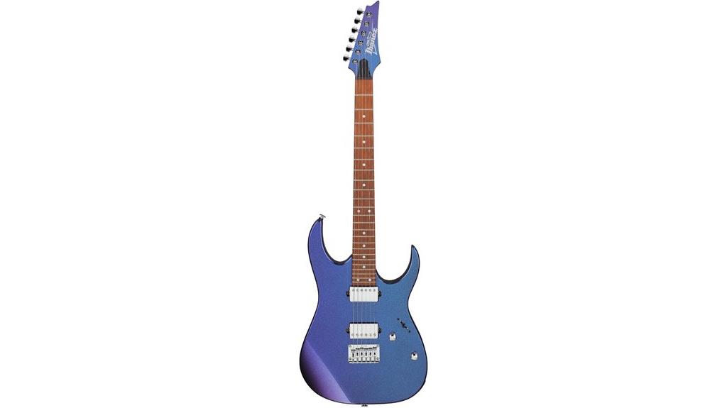blue metal chameleon guitar