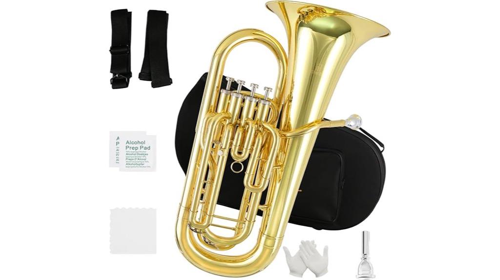 brass euphonium with accessories