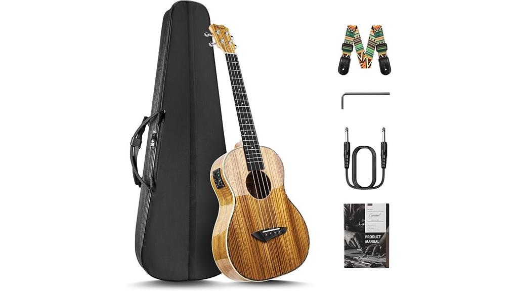 caramel zebra wood ukulele