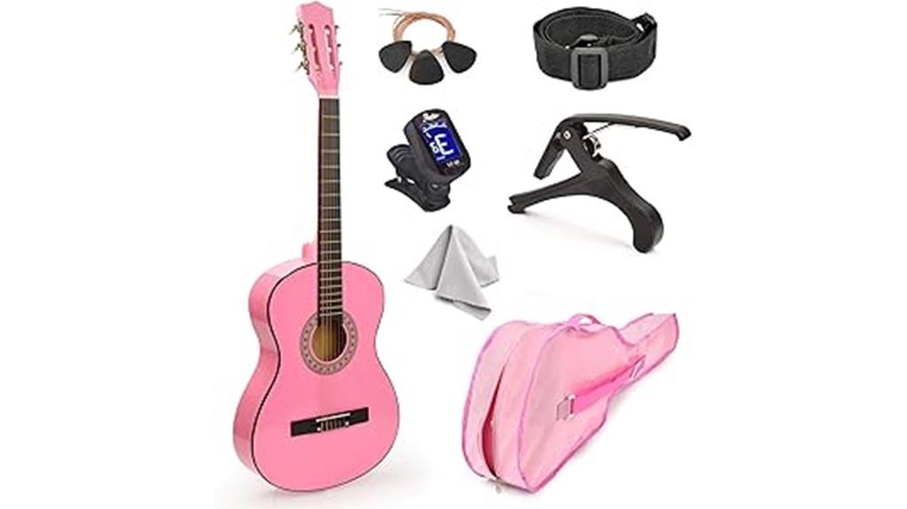 children s pink guitar set