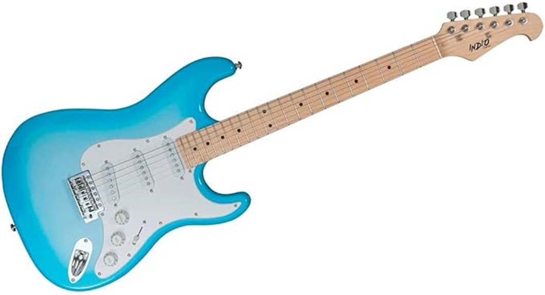 classic blue electric guitar