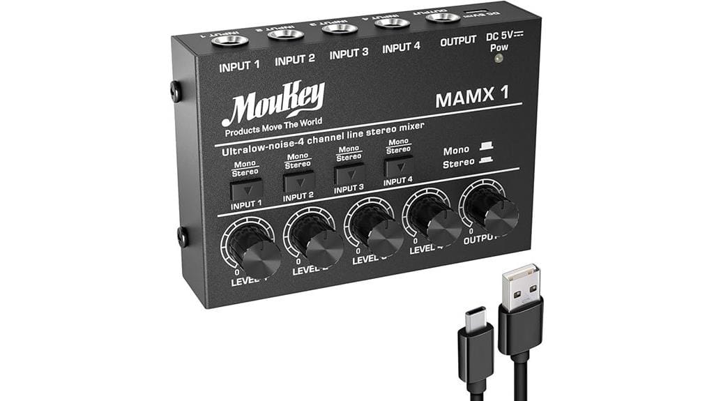 compact four channel mixer