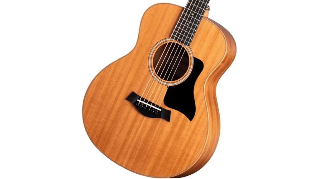 compact mahogany acoustic guitar