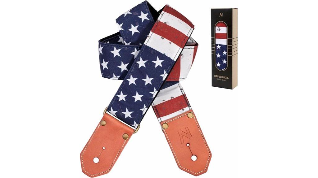cotton guitar strap leather ends