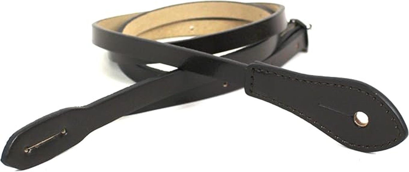 dark brown leather mandolin strap