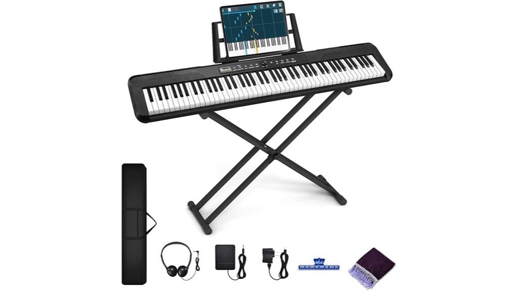 digital piano with accessories