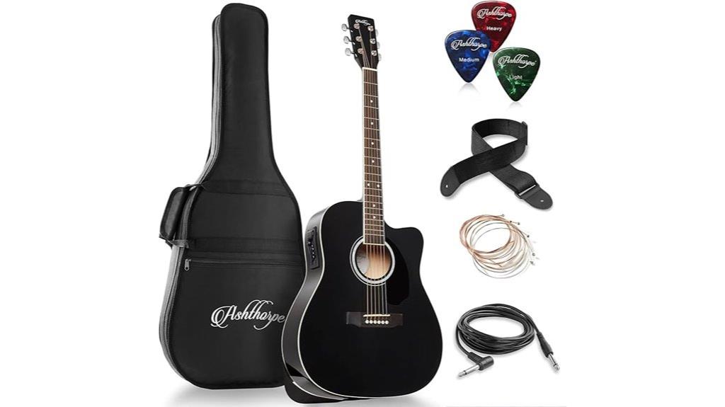 dreadnought acoustic electric guitar bundle