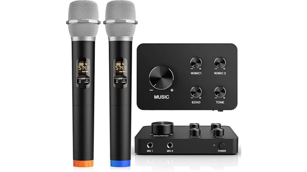 dual handheld karaoke microphones