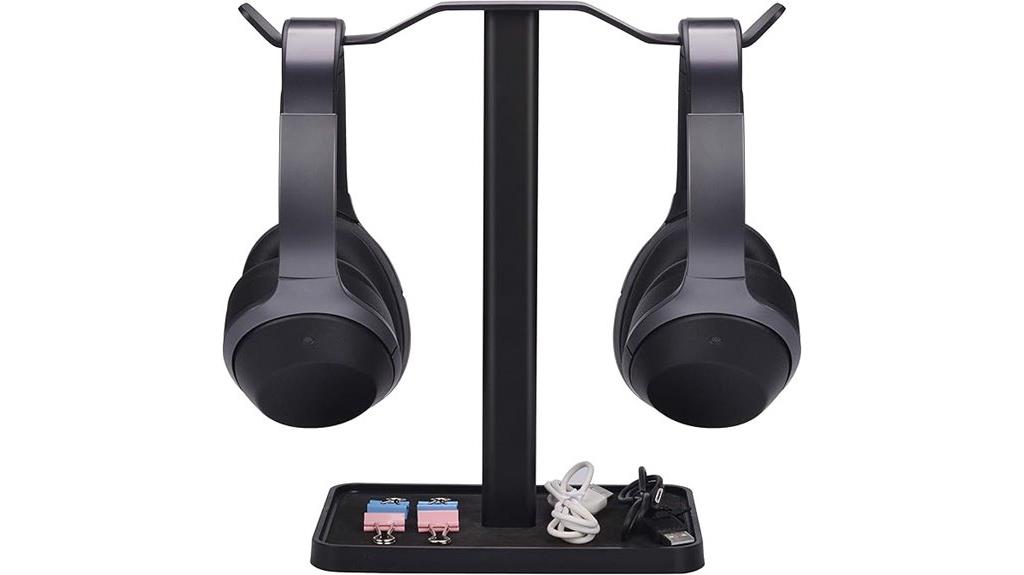dual headphone desk stand
