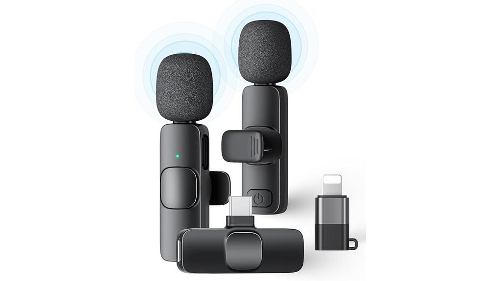 dual wireless lapel microphones