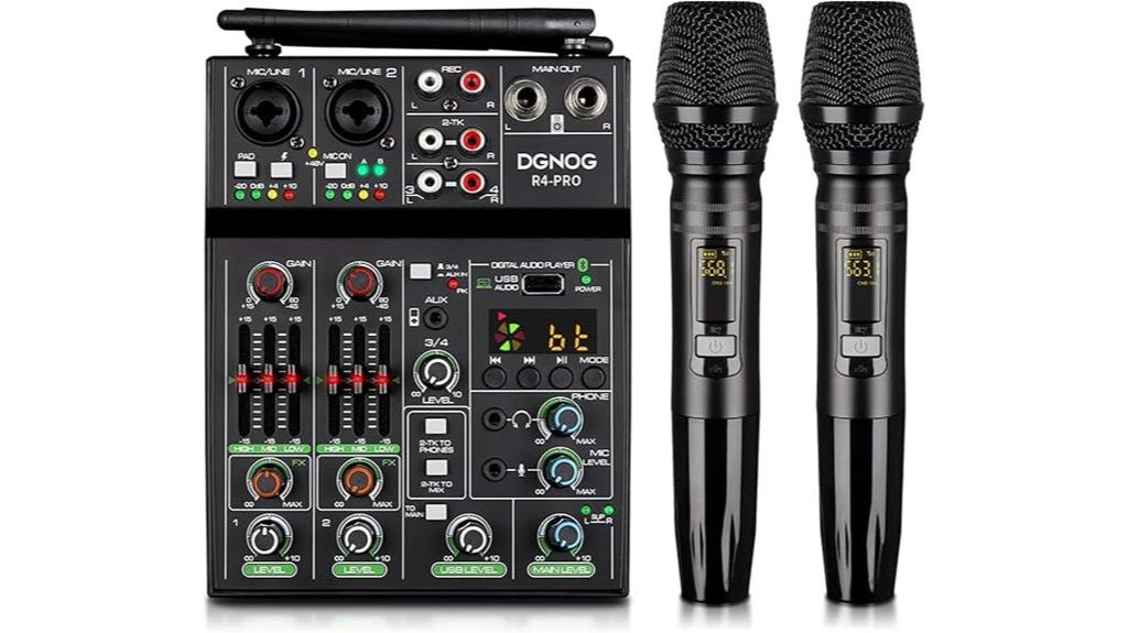 dual wireless mic mixer