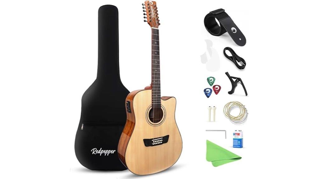 electro acoustic guitar with tuner