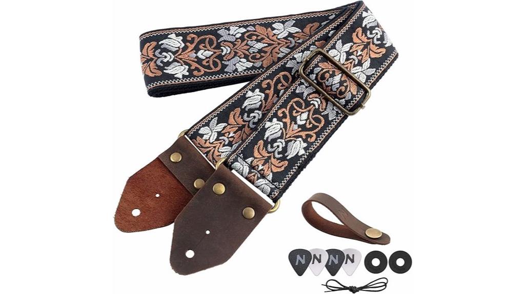 embroidered cotton guitar strap