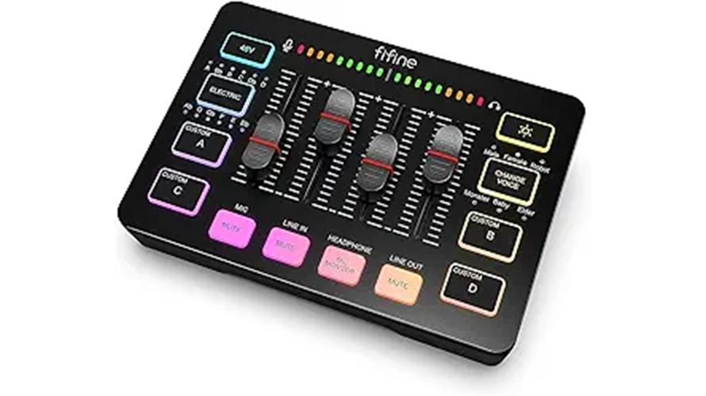 fifine gaming mixer interface