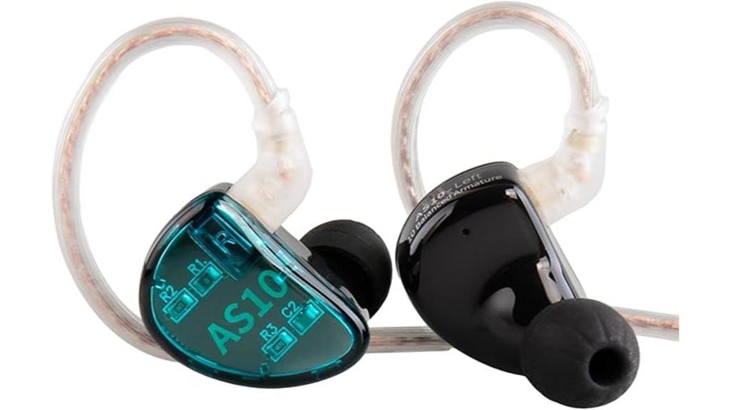 five armature earbuds green