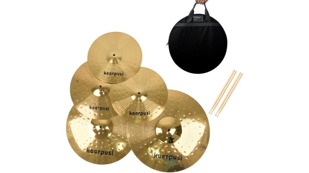 five piece cymbal drum set