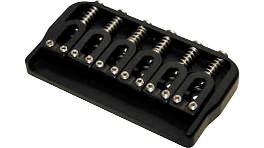 fixed black guitar bridge