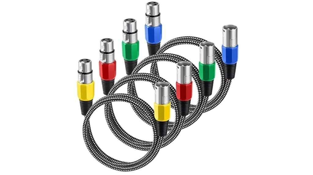 four xlr microphone cables
