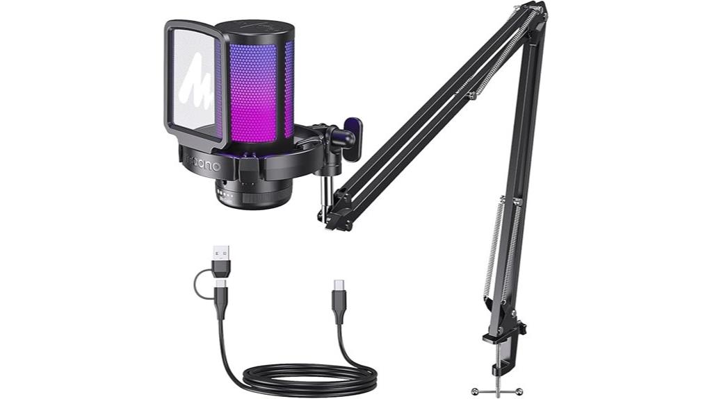 gaming usb microphone with noise cancellation