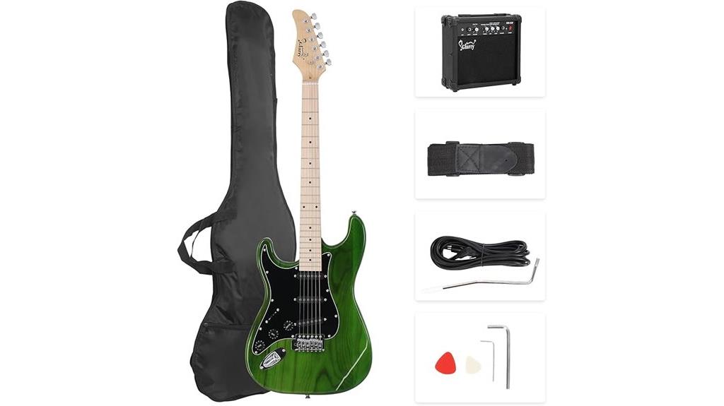green left handed guitar