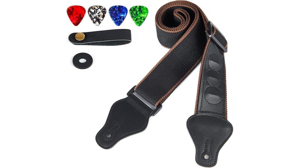 guitar strap with pick holders