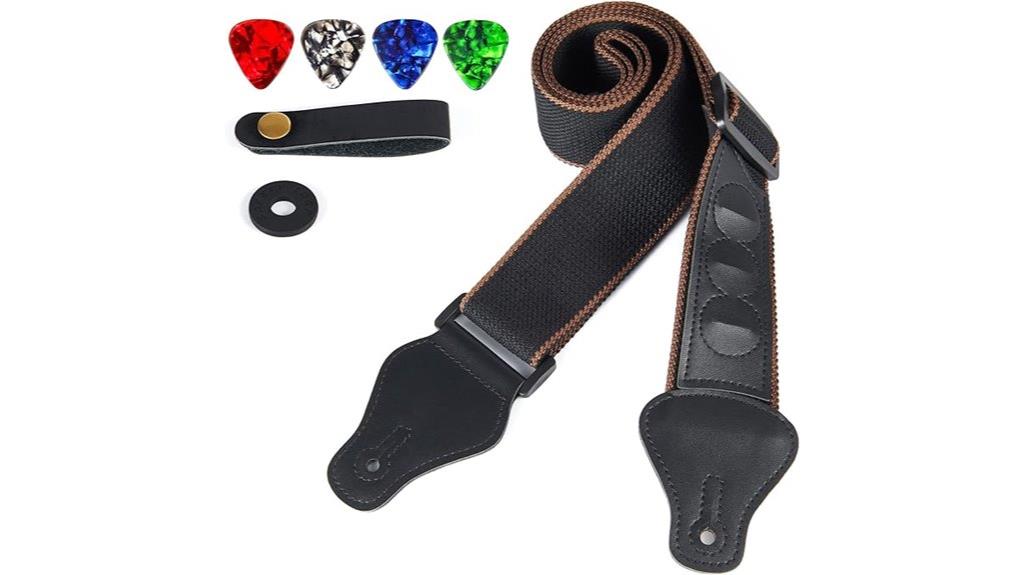 guitar strap with pick holders