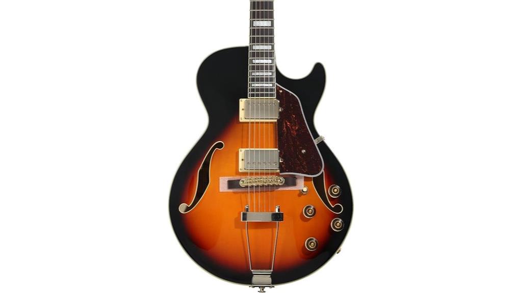 hollowbody electric guitar sunburst