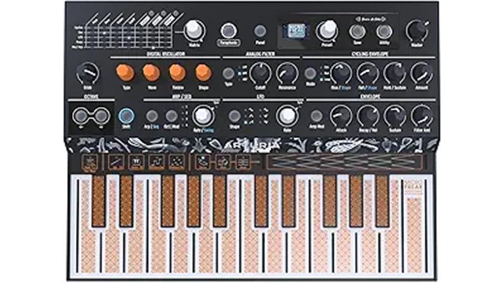hybrid 25 key synthesizer keyboard